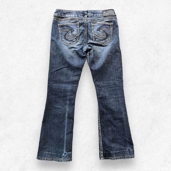 Silver Jeans Womens W29 L31 Tuesday Jeans Boot Low Rise Stretch Slim Embroidered - Picture 2 of 9